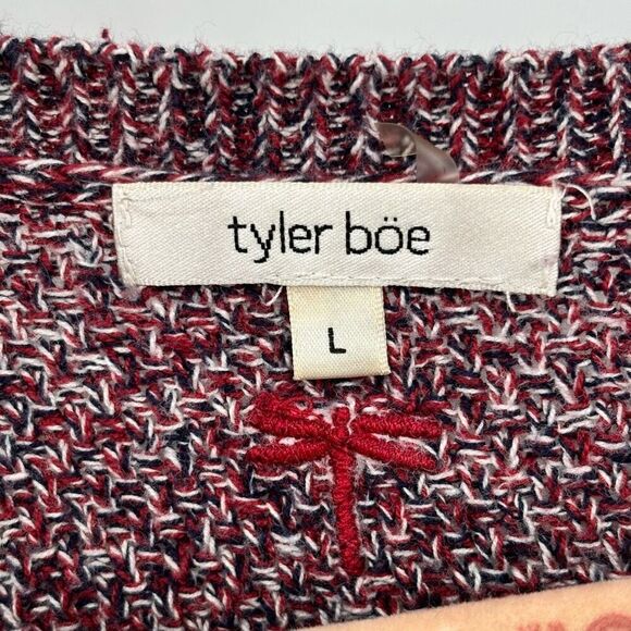 Tyler Boe Ruffle Sleeve Sweater Burgundy Large - Picture 2 of 7